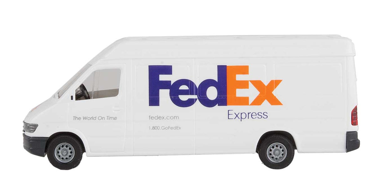 Delivery Van - Assembled -- FedEx Express (white, purple, orange)-1