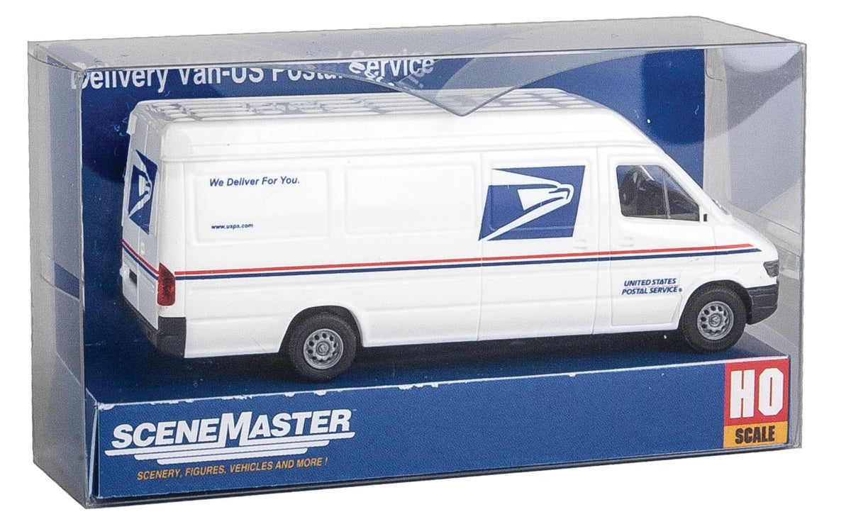 Delivery Van - Assembled -- United States Postal Service (white, blue, red; "We Deliver For You" Sloga-5