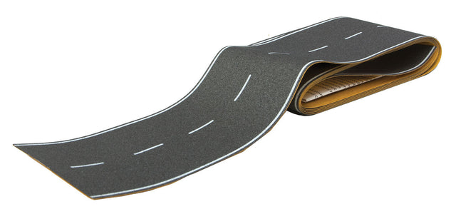 Flexible Self-Adhesive Paved Roadway -- Vintage Highway (White Dashed Centerline, White Solid Edge Markings)