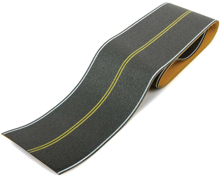 Flexible Self-Adhesive Paved Roadway -- Vintage and Modern No Passing Zone (Double Yellow Centerline, White Edge Mar