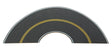 Flexible Self-Adhesive Paved Roadway -- Vintage and Modern Curves (solid double yellow centerline, white edge marks)
