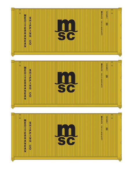 20' Fully Corrugated Container - 3-Pack -- Mediterranean Shipping Co.