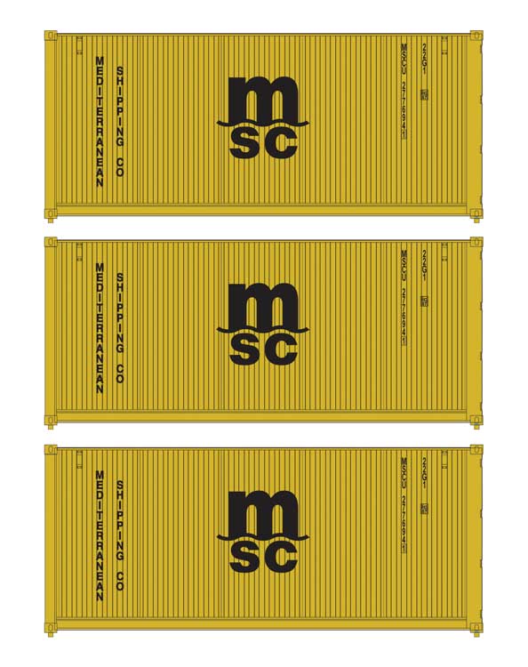 20' Fully Corrugated Container - 3-Pack -- Mediterranean Shipping Co.