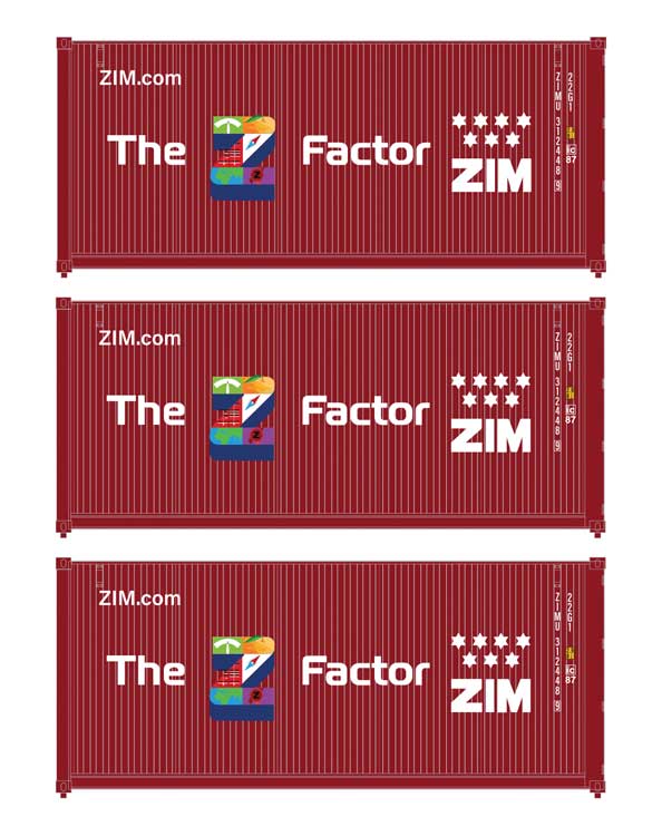 20' Fully Corrugated Container - 3-Pack -- ZIM (The Z Factor)