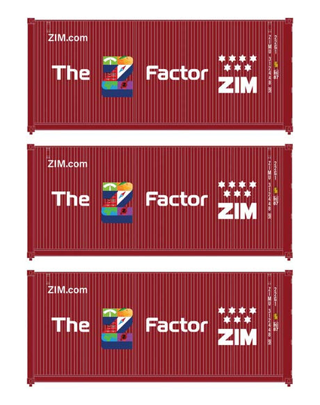 20' Fully Corrugated Container - 3-Pack -- ZIM (The Z Factor)