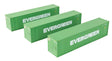 40' Flat Panel Container - 3-Pack -- Evergreen