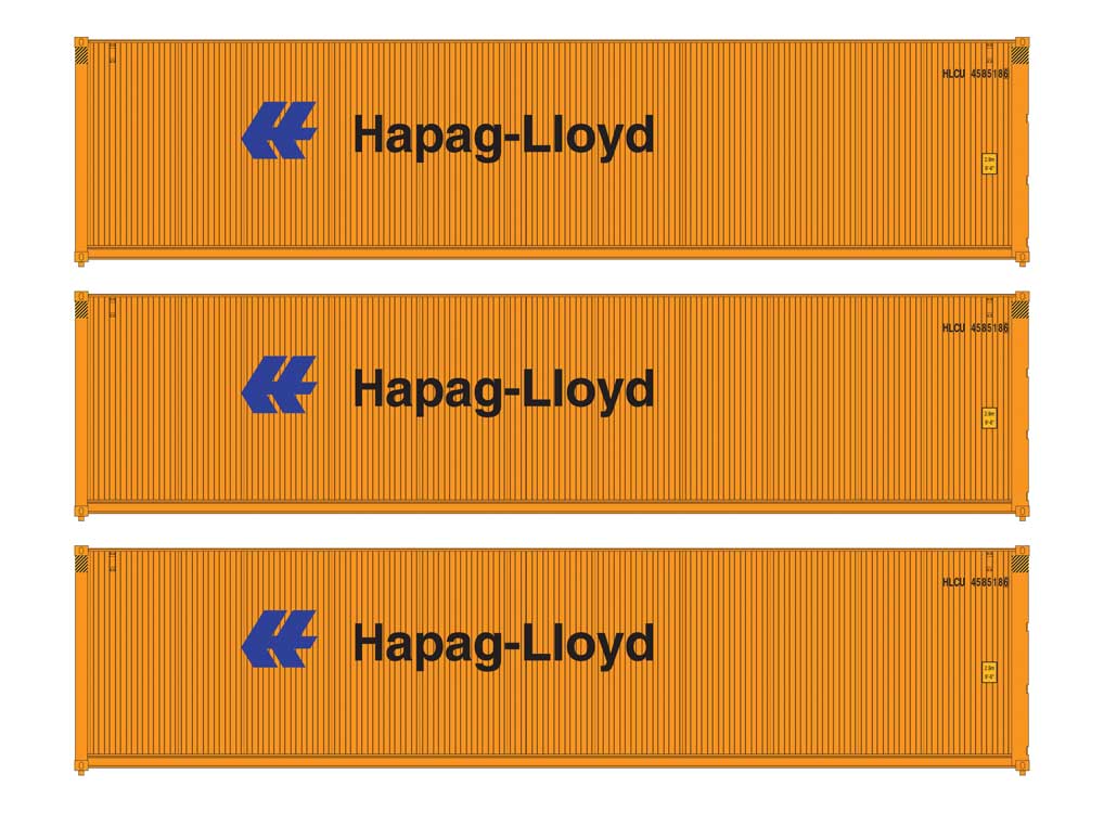 40' Fully Corrugated Container - 3-Pack -- HAPAG-LIOYD