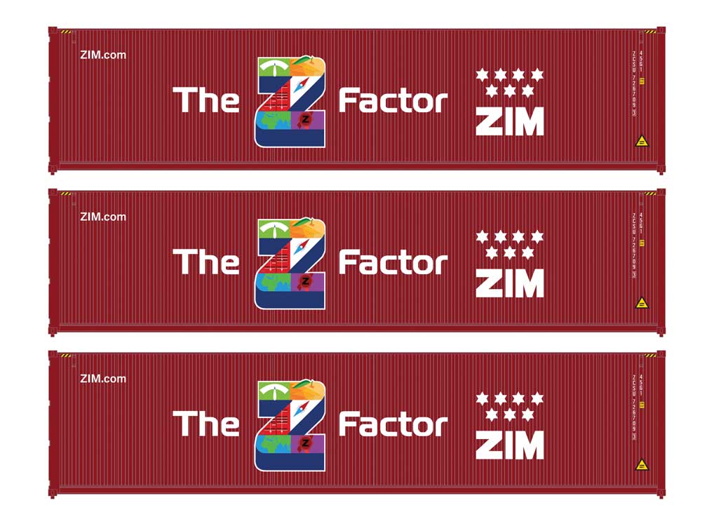 40' Fully Corrugated Container - 3-Pack -- ZIM (The Z Factor)