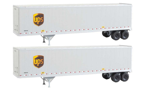 45' Stoughton Trailer 2-Pack - Assembled -- United Parcel Service (Modern Shield Logo; gray, brown, yellow)