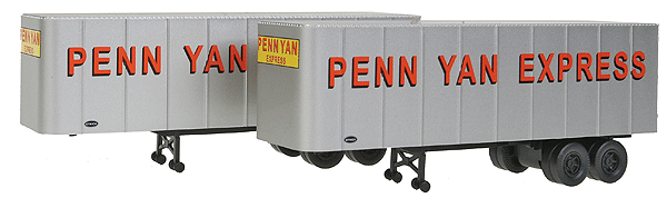 32' Trailer 2-Pack - Assembled -- Penn Yan Express (silver, red, Large Lettering)