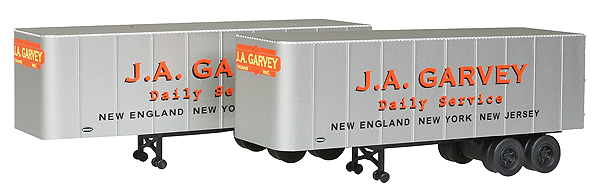 32' Trailer 2-Pack - Assembled -- J.A. Garvey (silver, orange, black; Large Lettering)