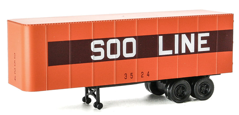 32' Trailer 2-Pack - Assembled -- Soo Line (orange, maroon, white; Large Lettering)-1