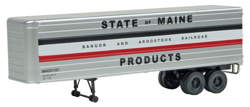 35' Fluted-Side Trailer 2-Pack - Assembled -- Bangor & Aroostook (State of Maine; silver, red, white, blue)-1