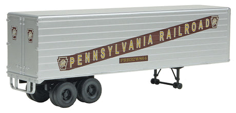 35' Fluted-Side Trailer 2-Pack - Assembled -- Pennsylvania Railroad (silver, Tuscan)-2