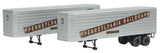 35' Fluted-Side Trailer 2-Pack - Assembled -- Pennsylvania Railroad (silver, Tuscan)-3