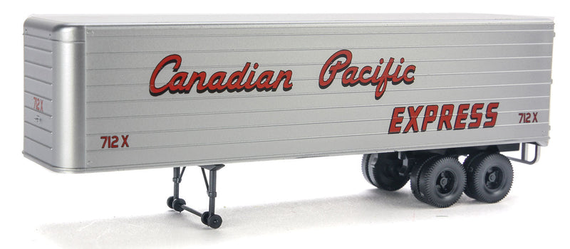 35' Fluted-Side Trailer 2-Pack - Assembled -- Canadian Pacific (silver, orange; Script Lettering)-1
