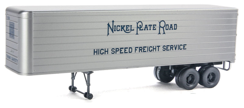35' Fluted-Side Trailer 2-Pack - Assembled -- Nickel Plate Road (silver, blue)-1