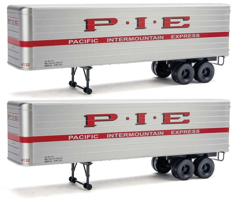 35' Fluted-Side Trailer 2-Pack - Assembled -- Pacific Intermountain Express (silver, red, white)-1