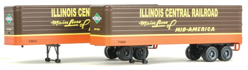 35' Fluted-Side Trailer 2-Pack - Assembled -- Illinois Central-1