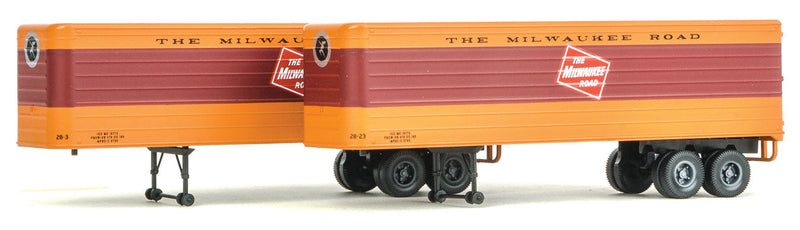 35' Fluted-Side Trailer 2-Pack - Assembled -- Milwaukee Road-1