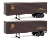 35' Fluted-Side Trailer 2-Pack - Assembled -- United Parcel Service (1950s-1960s; brown, gold; Bowtie Logo)-1