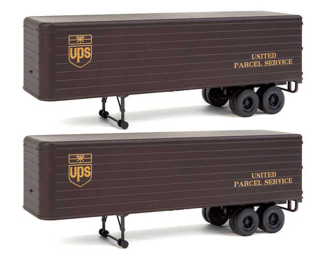 35' Fluted-Side Trailer 2-Pack - Assembled -- United Parcel Service (1950s-1960s; brown, gold; Bowtie Logo)-1