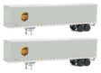 53' Stoughton Trailer 2-Pack - Assembled -- United Parcel Service (Modern Shield Logo; gray, brown, yellow)-1