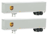 53' Stoughton Trailer 2-Pack - Assembled -- United Parcel Service (Modern Shield Logo; gray, brown, yellow)-1