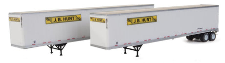 53' Stoughton Trailer 2-Pack - Assembled -- J.B. Hunt (white, yellow, black)-1