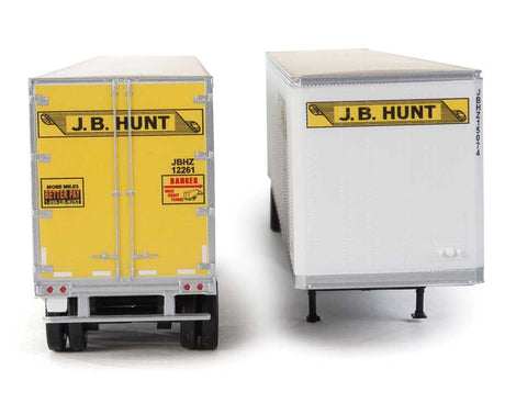 53' Stoughton Trailer 2-Pack - Assembled -- J.B. Hunt (white, yellow, black)-2