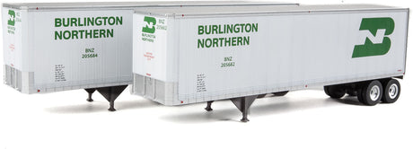 40' Trailmobile Trailer 2-Pack - Assembled -- Burlington Northern (white, Cascade Green, Large BN Logo)