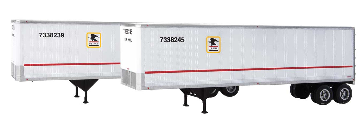 40' Trailmobile Trailer 2-Pack - Assembled -- US Postal Service (white, blue, red)-1