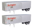 Flexi-Van 40' Trailer 2-Pack - Assembled -- Chicago, Burlington & Quincy (Large Name Placard, Side Doors)