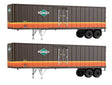 Flexi-Van 40' Trailer 2-Pack - Assembled -- Illinois Central (Diamond Logo, "U.S. Mail"; Side Doors)-1