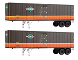 Flexi-Van 40' Trailer 2-Pack - Assembled -- Illinois Central (Diamond Logo, "U.S. Mail"; Side Doors)-1