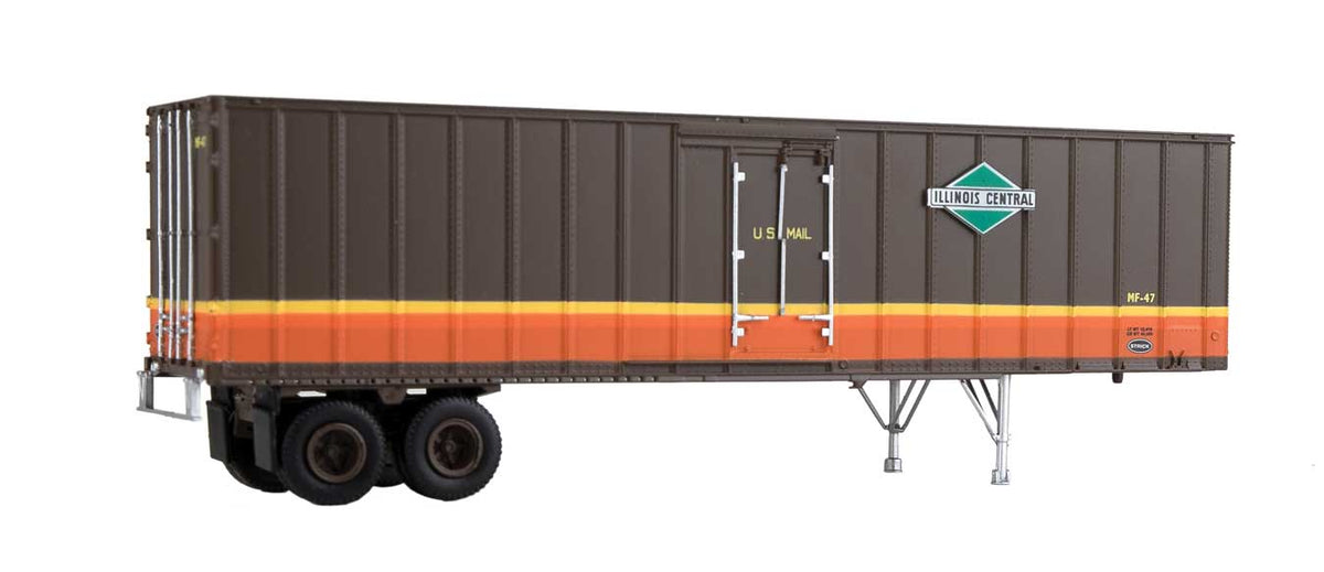 Flexi-Van 40' Trailer 2-Pack - Assembled -- Illinois Central (Diamond Logo, "U.S. Mail"; Side Doors)-2