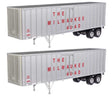 Flexi-Van 40' Trailer 2-Pack - Assembled -- Milwaukee Road #2 (Large Name, Side Doors)