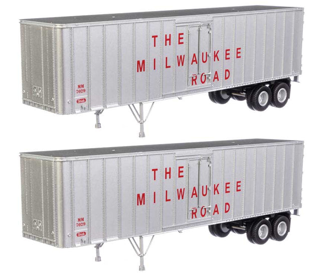 Flexi-Van 40' Trailer 2-Pack - Assembled -- Milwaukee Road #2 (Large Name, Side Doors)