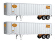 Flexi-Van 40' Trailer 2-Pack - Assembled -- New York Central #1 (Yellow Logo; Flexi-Van Placards, End Doors)-1
