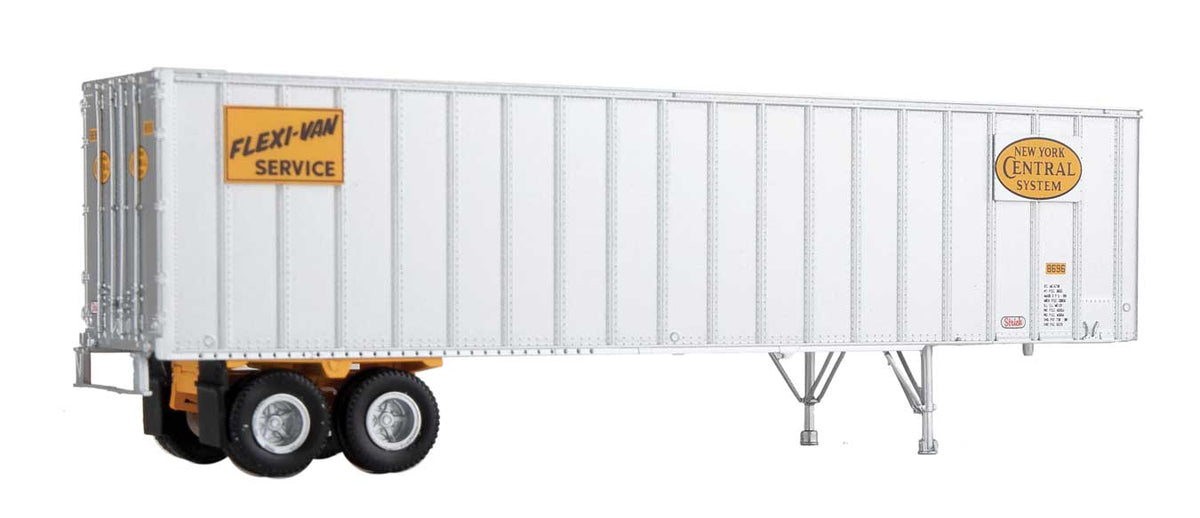 Flexi-Van 40' Trailer 2-Pack - Assembled -- New York Central #1 (Yellow Logo; Flexi-Van Placards, End Doors)-2