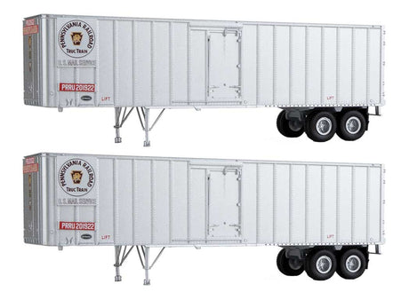 Flexi-Van 40' Trailer 2-Pack - Assembled -- Pennsylvania Railroad (Truc-Train; side doors)-1
