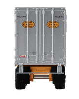 Flexi-Van 40' Trailer 2-Pack - Assembled -- Pittsburgh & Lake Erie (yellow NYC logo, Flexi-Van placards; end doors)-3