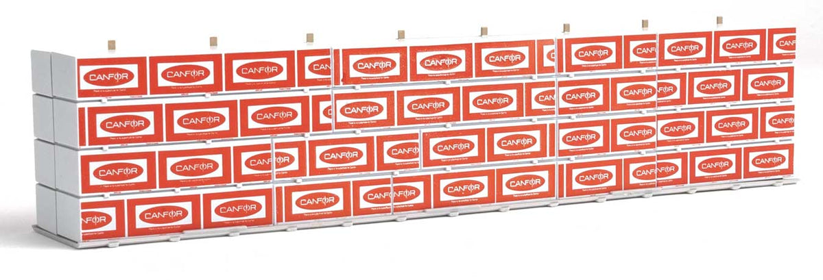 Wrapped Lumber Load for WalthersProto CC&F Bulkhead Flatcar -- Canadian Forest Products-2