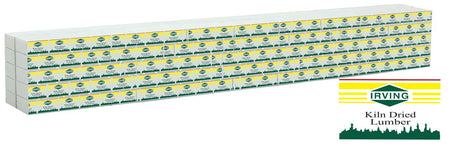 Wrapped Lumber Load for WalthersMainline 72' Centerbeam Flatcar -- Irving Lumber (yellow, green)