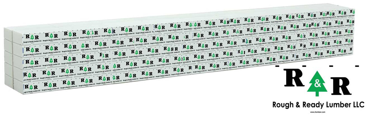 Wrapped Lumber Load for WalthersMainline 72' Centerbeam Flatcar -- Rough & Ready Lumber (black, green)
