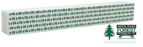 Wrapped Lumber Load for WalthersMainline 72' Centerbeam Flatcar -- White River Forest Products (green, black)