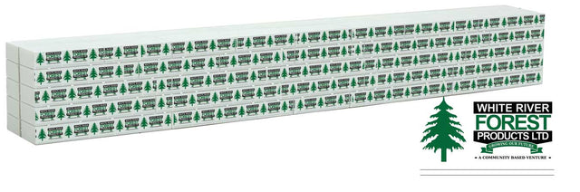 Wrapped Lumber Load for WalthersMainline 72' Centerbeam Flatcar -- White River Forest Products (green, black)