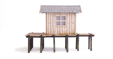 Fisherman's Shanty -- Laser-Cut Wood Kit - 3-9/64 x 1-1/2  x 2-1/8"  8 x 3.7 x 5.4cm-2