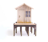 Fisherman's Shanty -- Laser-Cut Wood Kit - 3-9/64 x 1-1/2  x 2-1/8"  8 x 3.7 x 5.4cm-3