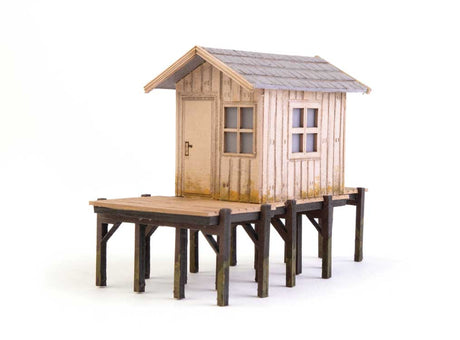 Fisherman's Shanty -- Laser-Cut Wood Kit - 3-9/64 x 1-1/2  x 2-1/8"  8 x 3.7 x 5.4cm-4